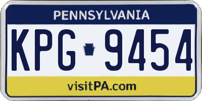 PA license plate KPG9454