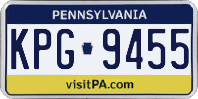 PA license plate KPG9455