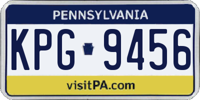 PA license plate KPG9456