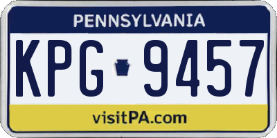 PA license plate KPG9457