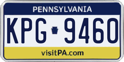 PA license plate KPG9460