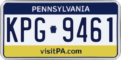 PA license plate KPG9461