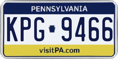 PA license plate KPG9466