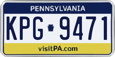 PA license plate KPG9471