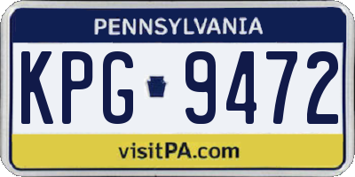 PA license plate KPG9472