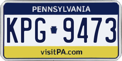 PA license plate KPG9473