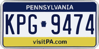 PA license plate KPG9474