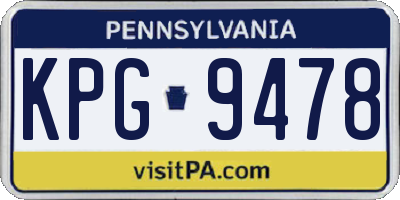 PA license plate KPG9478