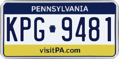 PA license plate KPG9481