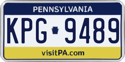 PA license plate KPG9489