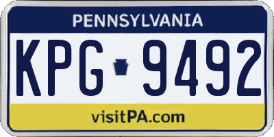 PA license plate KPG9492