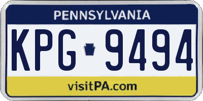 PA license plate KPG9494
