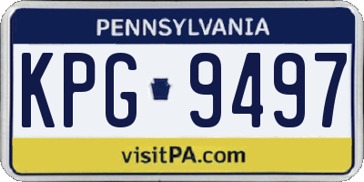 PA license plate KPG9497