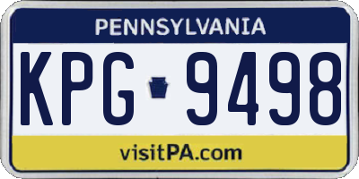 PA license plate KPG9498