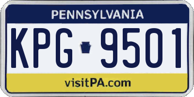 PA license plate KPG9501