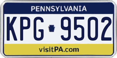 PA license plate KPG9502