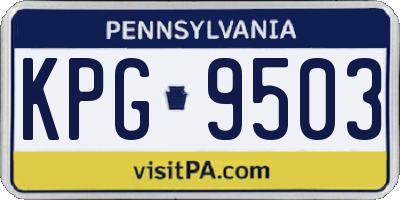 PA license plate KPG9503