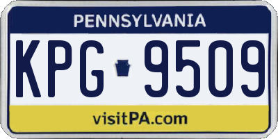 PA license plate KPG9509