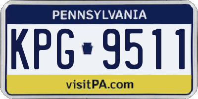 PA license plate KPG9511