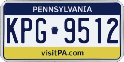 PA license plate KPG9512