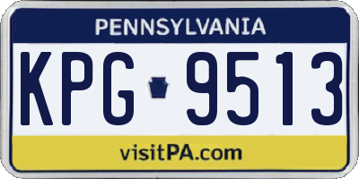 PA license plate KPG9513