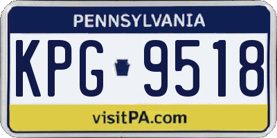 PA license plate KPG9518