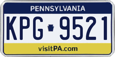 PA license plate KPG9521