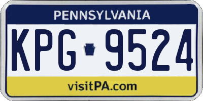 PA license plate KPG9524