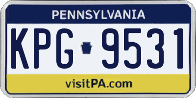 PA license plate KPG9531