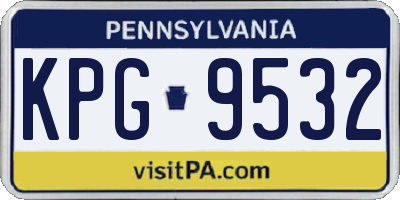 PA license plate KPG9532