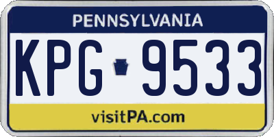 PA license plate KPG9533
