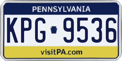 PA license plate KPG9536
