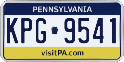PA license plate KPG9541