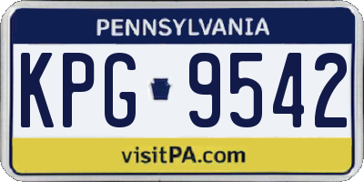 PA license plate KPG9542