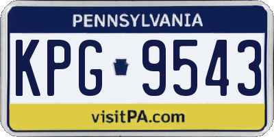 PA license plate KPG9543