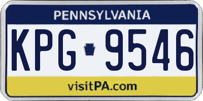 PA license plate KPG9546