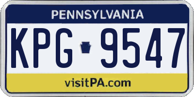 PA license plate KPG9547