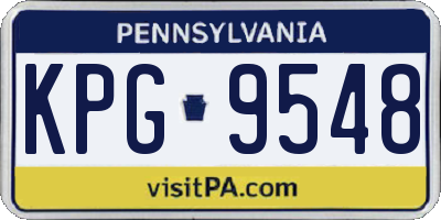PA license plate KPG9548