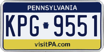 PA license plate KPG9551
