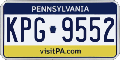 PA license plate KPG9552