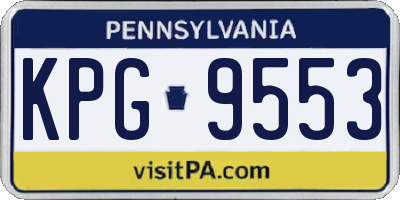 PA license plate KPG9553