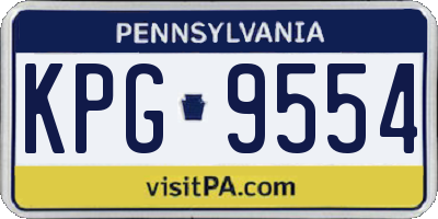 PA license plate KPG9554