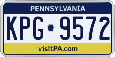 PA license plate KPG9572