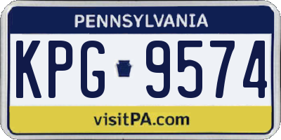PA license plate KPG9574