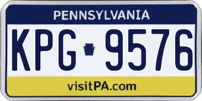 PA license plate KPG9576