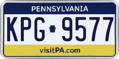 PA license plate KPG9577