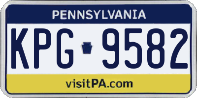 PA license plate KPG9582