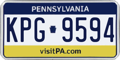 PA license plate KPG9594