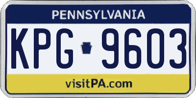 PA license plate KPG9603