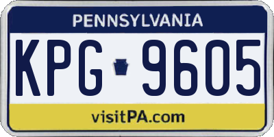 PA license plate KPG9605